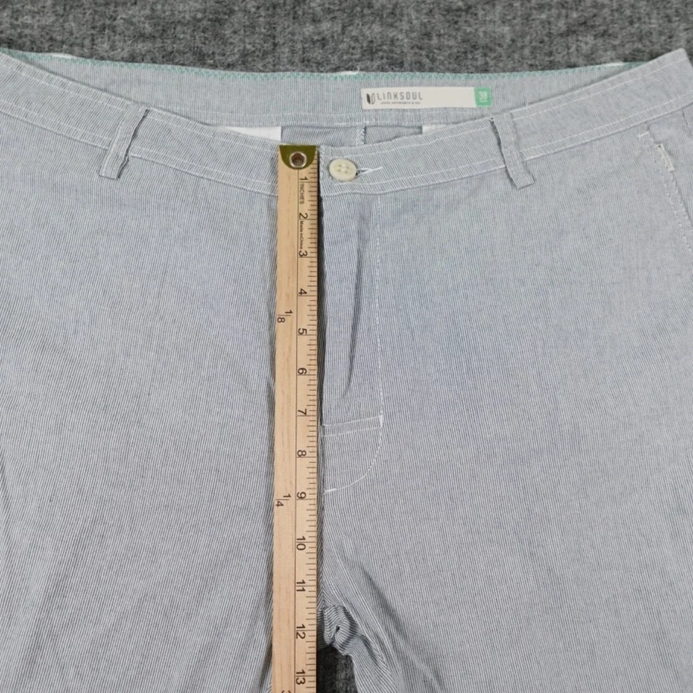 Linksoul Pants Mens 38 Blue‎ White Pinstripe Chinos Cotton Blend Light (40X31)